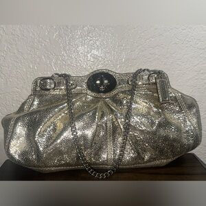 Coach Metallic Large Clutch Bag with Chain Rare